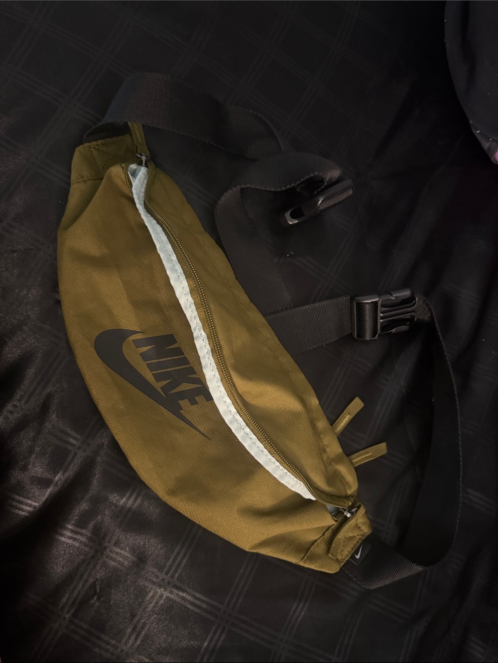 Nike Olive Green and Black Belt Bag